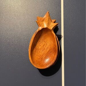 3 Small Wooden Pineapple Shaped Dish